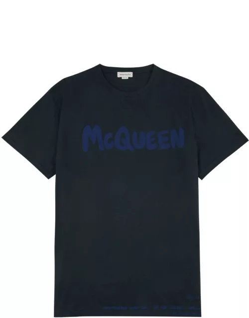 Alexander Mcqueen Logo-print Cotton T-shirt - Navy