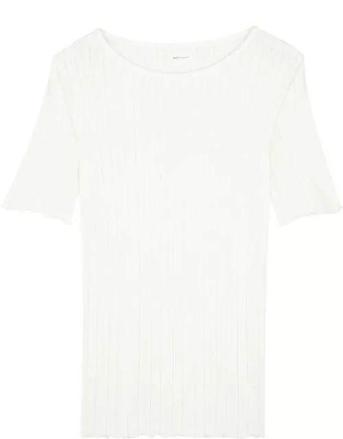 Skall Studio Edie Pointelle-knit Cotton top - Off White