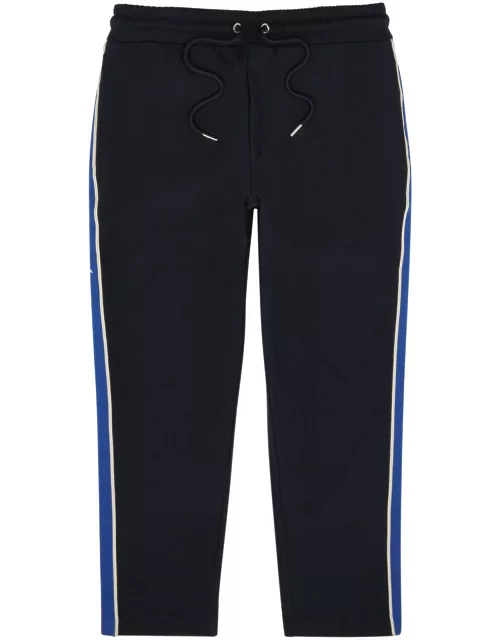 Moncler Striped Stretch-cotton Sweatpants - Navy