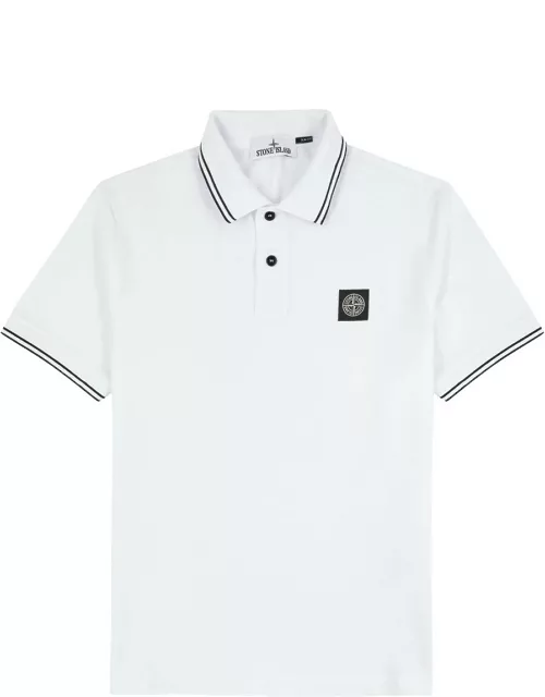 Stone Island Piqué Cotton Polo Shirt - White