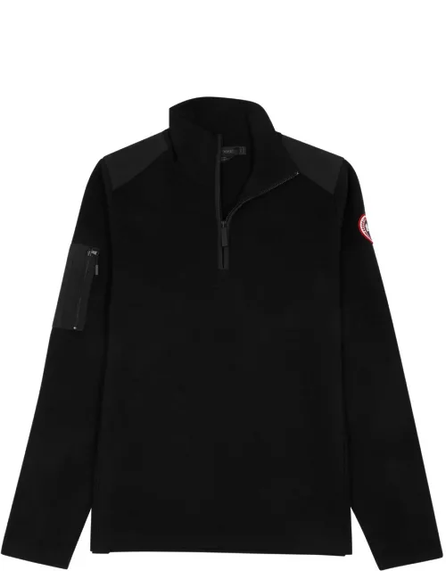 Canada Goose Stormont Panelled Half-zip Wool Sweatshirt - Black