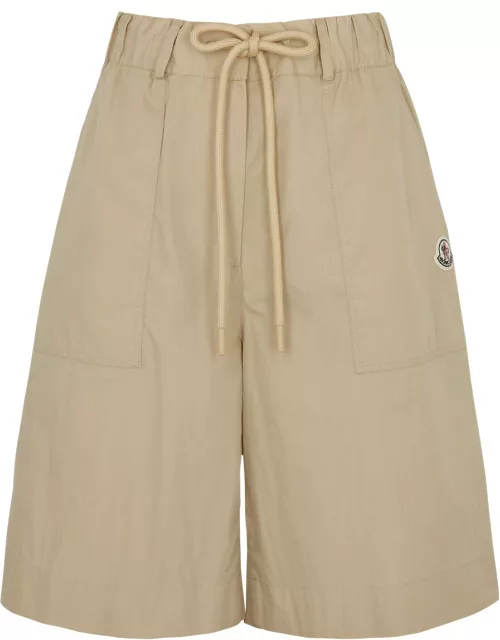 Moncler Cotton-blend Shorts, Shorts, Beige