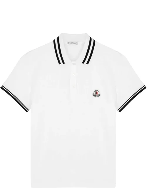Moncler Logo Piqué Cotton Polo Shirt - White