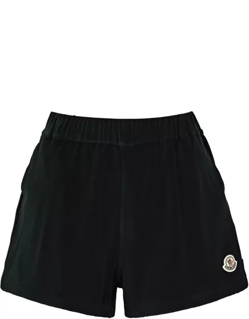 Moncler Logo Cotton-blend Shorts, Shorts, Navy