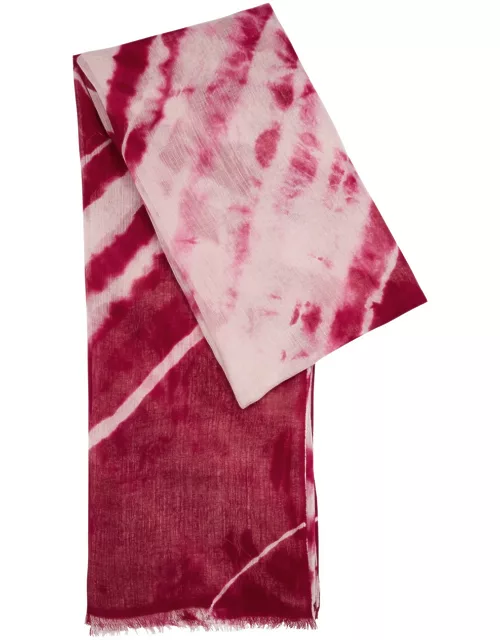 Denis Colomb Angkor Wat Tie-dye Silk-blend Scarf - Pink