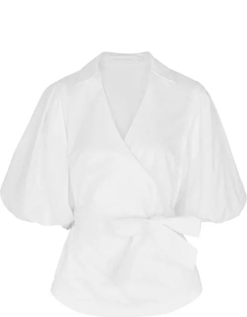Jonathan Simkhai Waverly Cotton-blend Wrap top - White