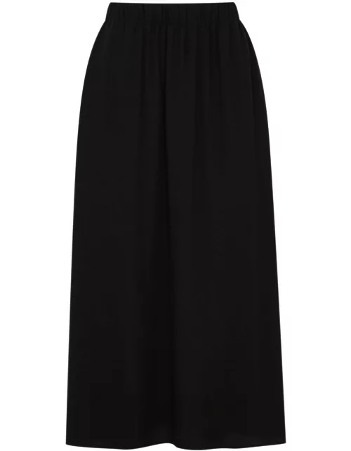 Eileen Fisher Silk-georgette Midi Skirt - Black