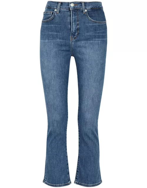 Veronica Beard Carly Cropped Kick-flare Jeans - Denim