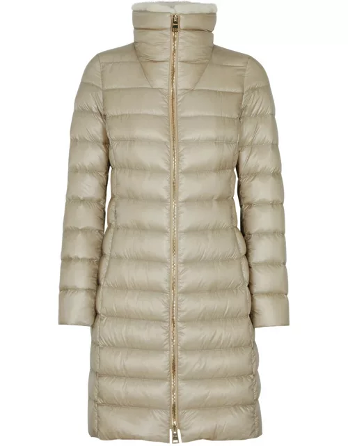 Herno Quilted Faux Fur-trimmed Shell Jacket - Cream