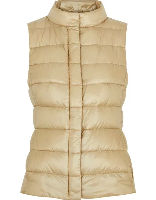 Herno Giulia Quilted Shell Gilet - Gold