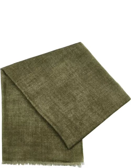 Ama Pure Double-faced Wool Scarf - Dark Green