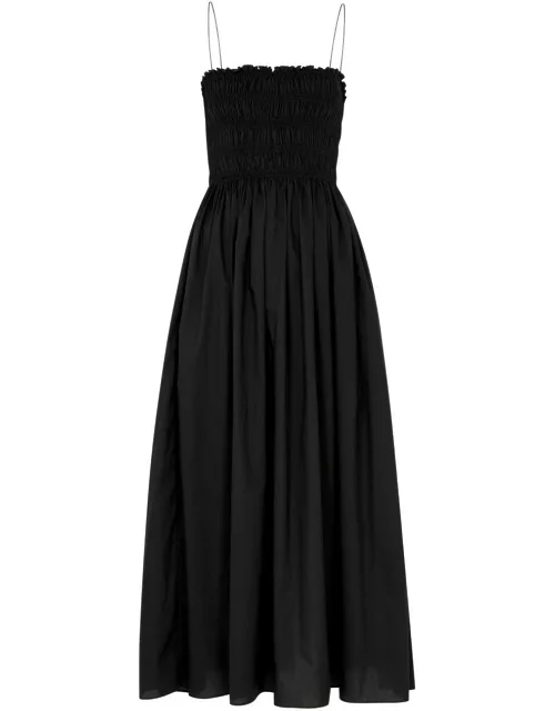 Matteau Smocked Cotton Maxi Dress - Black