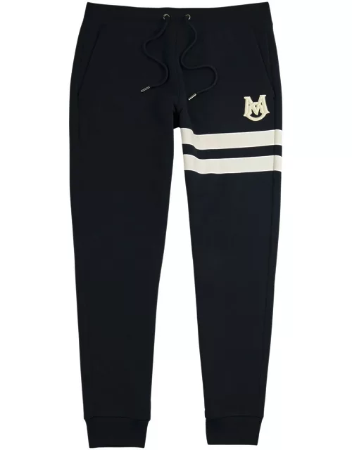 Moncler Striped Logo Cotton Sweatpants - Navy
