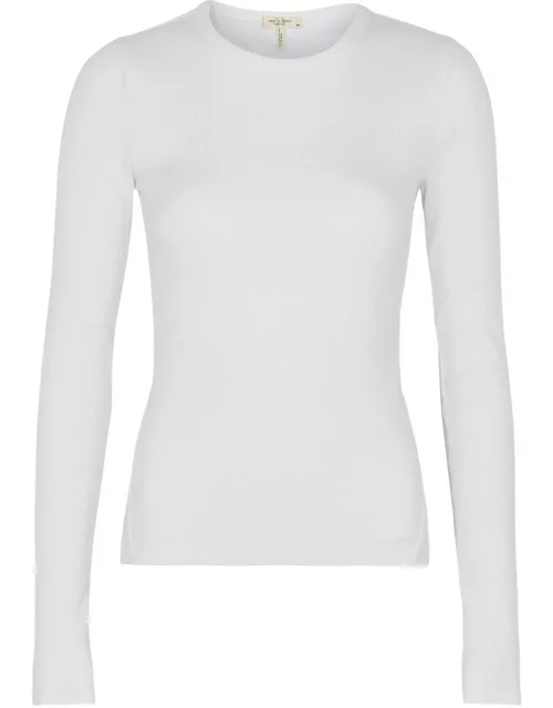 Rag & Bone Essential Ribbed Stretch-cotton top - White