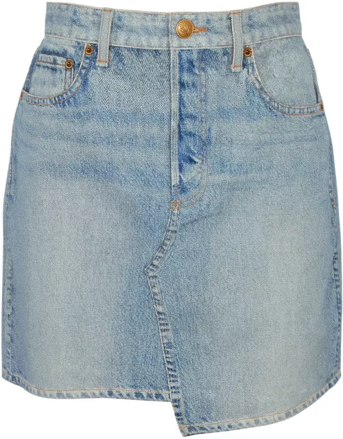 Rag & Bone Miramar Denim-print Cotton Mini Skirt - Blue