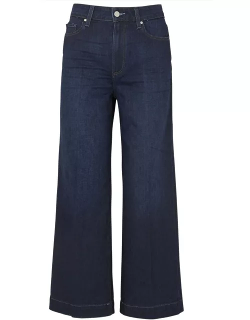 Paige Anessa Cropped Wide-leg Jeans - Dark Blue
