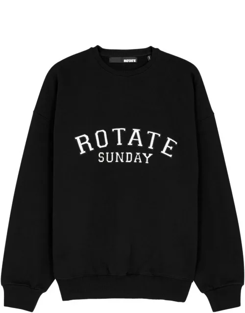 Rotate Sunday Classic Logo-embroidered Cotton Sweatshirt - Black