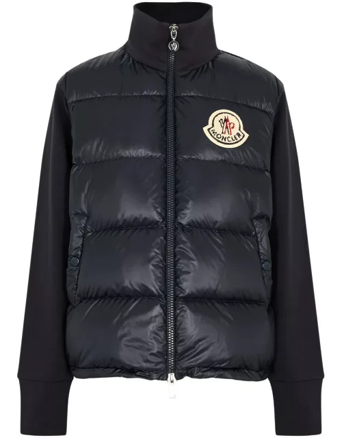 Moncler Quilted Shell and Jersey Cardigan - Navy