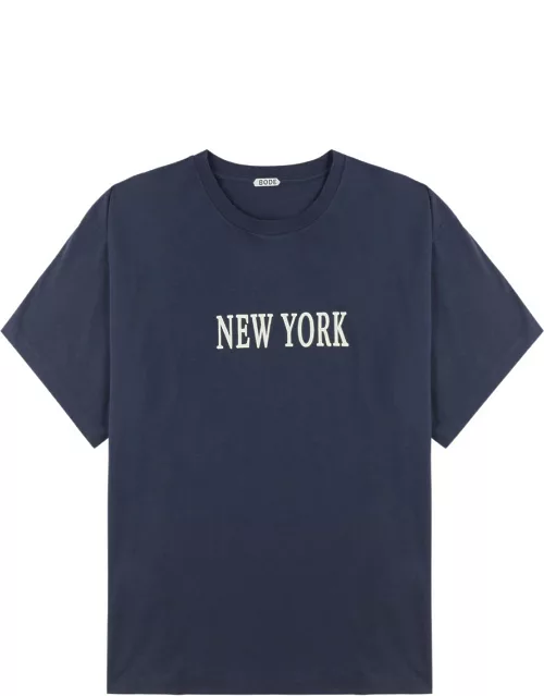 Bode New York Printed Cotton T-shirt - Navy