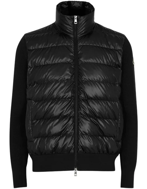 Moncler Quilted Shell and Wool Jacket - Black - XL, Men's Designer Shell Jacket, Male