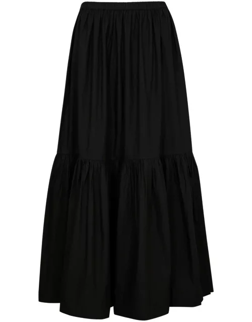Ganni Cotton-poplin Maxi Skirt - Black
