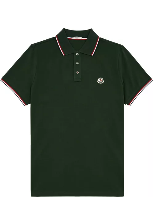 Moncler Piqué Cotton Polo Shirt - Green