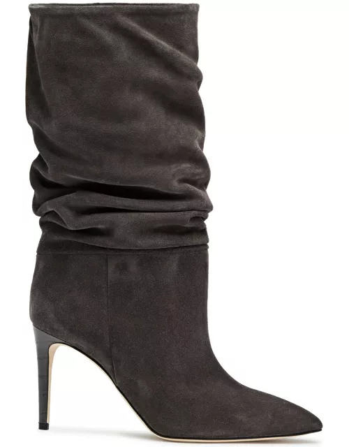 Paris Texas Slouchy 85 Suede Knee-high Boots - Grey
