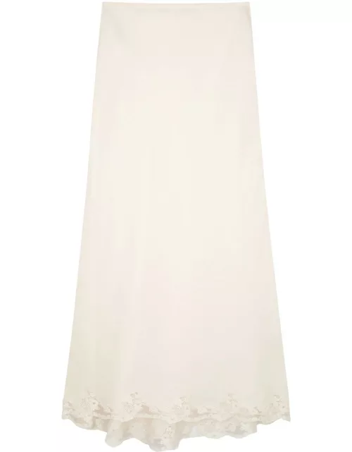Rixo Crystal Lace-trimmed Maxi Skirt - Cream
