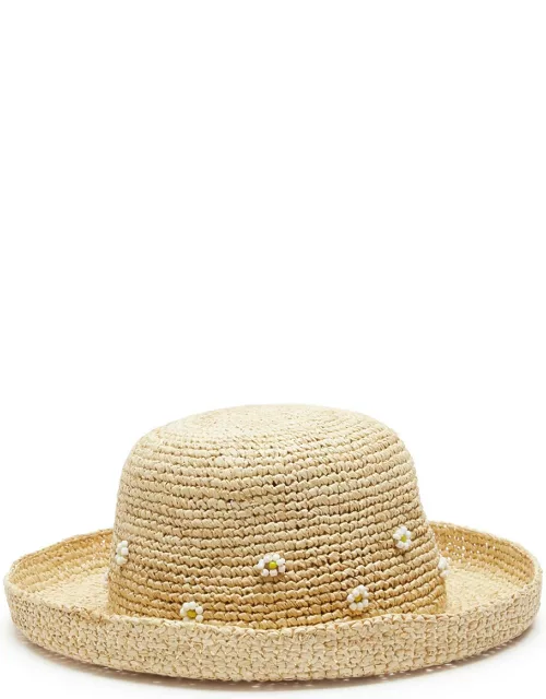 Lack OF Color Daisy Cruiser Embellished Raffia hat - Natura