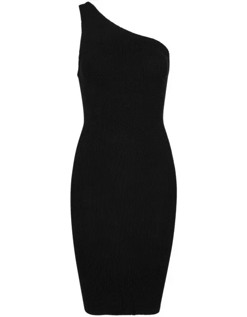 Hunza G Nancy One-shoulder Seersucker Dress - Black - One