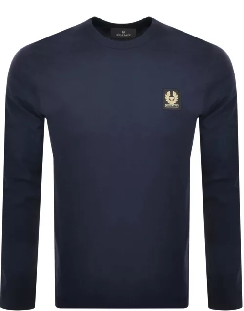 Belstaff Long Sleeve Logo T Shirt Navy