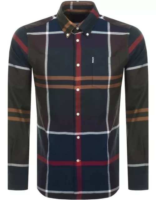 Barbour Long Sleeved Dunnon Check Shirt Navy