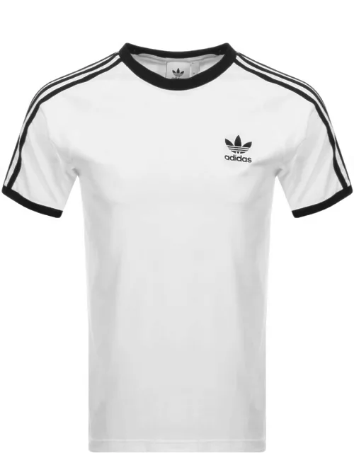 adidas 3 Stripe T Shirt White
