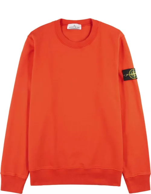 Stone Island Logo Cotton Sweatshirt - Orange