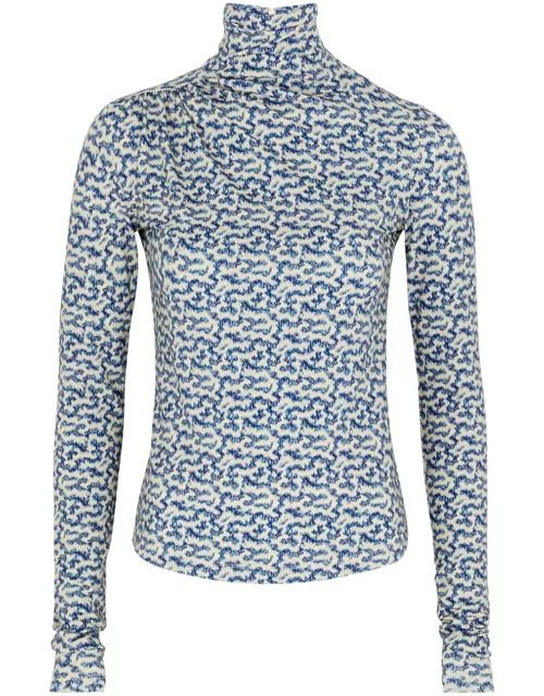 Isabel Marant étoile Lou Printed Stretch-jersey top - Blue