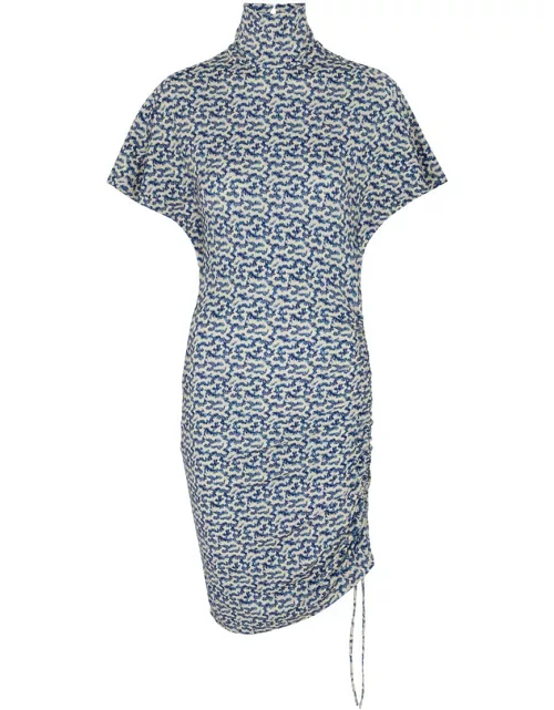 Isabel Marant étoile Lya Printed Stretch-jersey Mini Dress - Blue