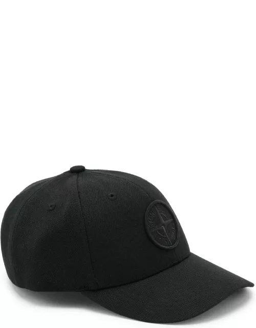 Stone Island Logo-embroidered Twill cap - Black