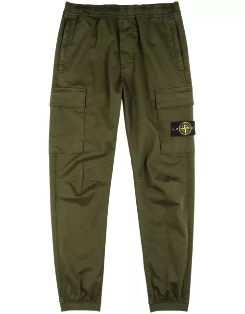 Stone Island Stretch-cotton Cargo Trousers - Olive