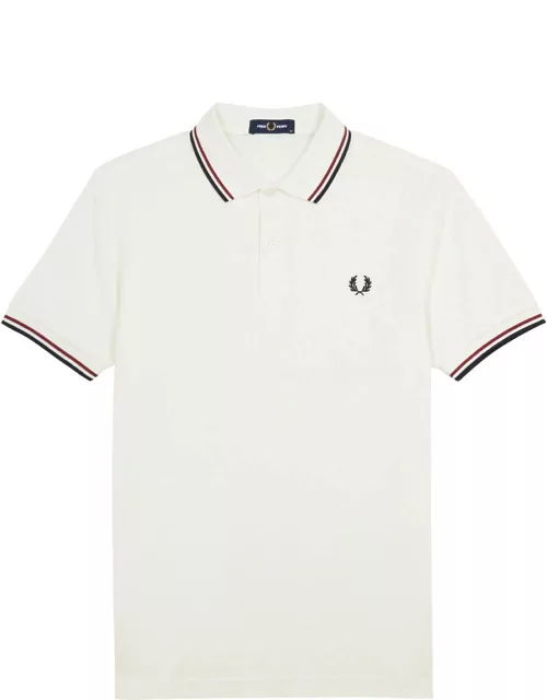 Fred Perry Twin Tipped Piqué Cotton Polo Shirt - White