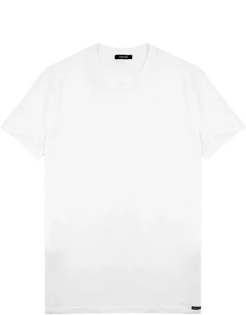 Tom Ford Stretch Jersey T-Shirt, Men's Clothing, White, Cotton Material, Comfortable Fit, Casual Wear