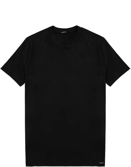 Tom Ford Stretch Jersey T-Shirt, Men's Clothing, Black, Cotton Material, Comfortable Fit, Casual Wear