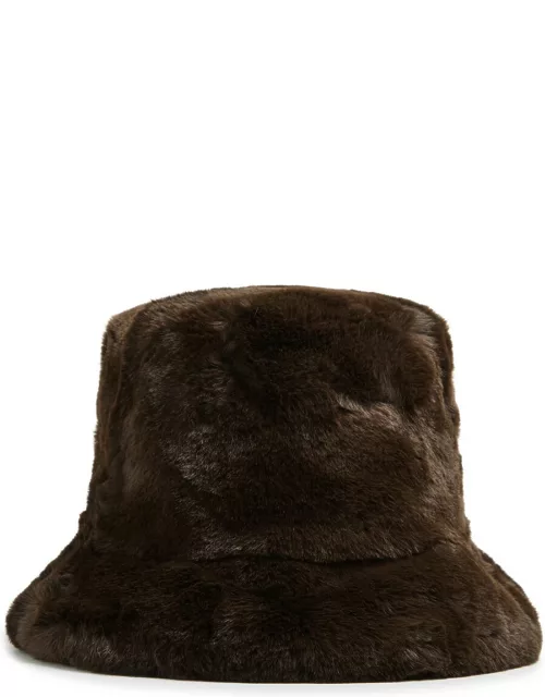 Jakke Hattie Faux fur Bucket hat - Chocolate