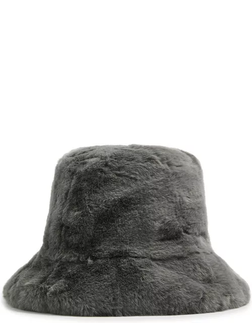 Jakke Hattie Faux fur Bucket hat - Grey