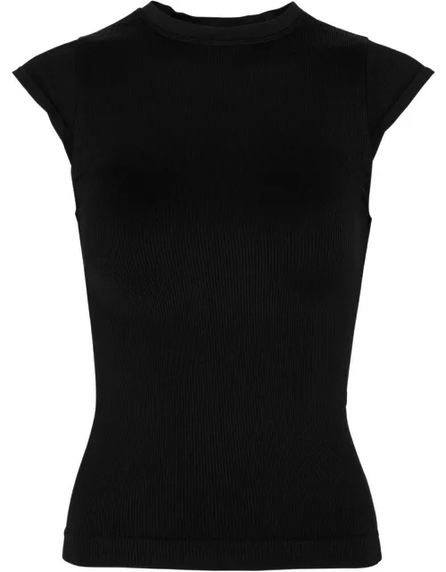 PRISM2 Rouse Ribbed Stretch-jersey Top, T Shirts, Black, One