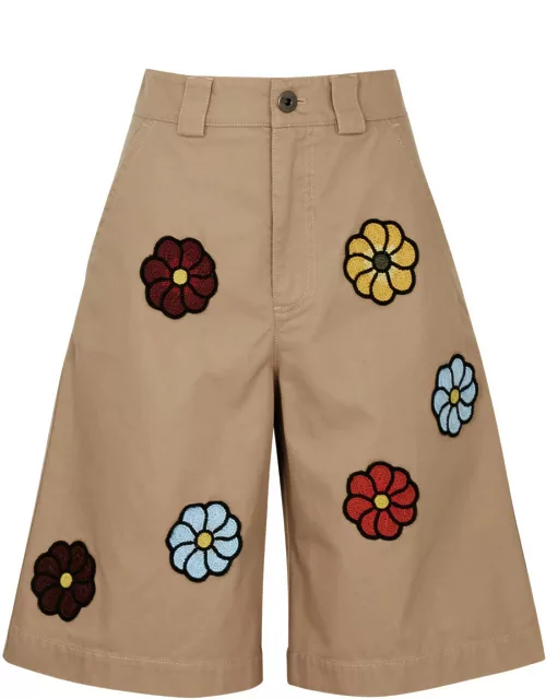 Moncler 1 Moncler JW Anderson Floral Cotton Shorts - Beige