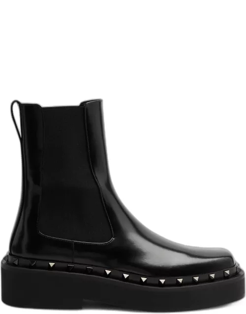 Valentino Garavani Rockstud Leather Chelsea Boots - Black