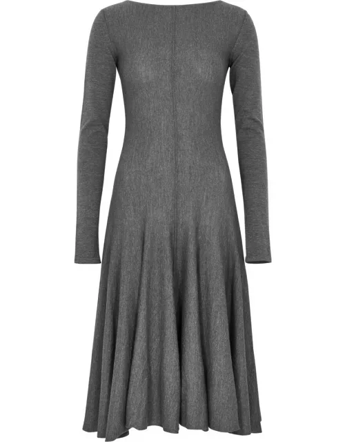 Khaite Dany Wool Midi Dress - Grey