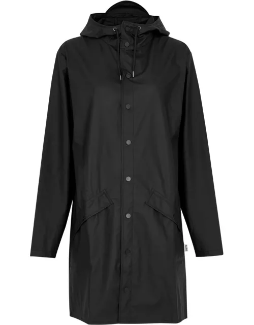 Rains Hooded Rubberised Jacket - Black