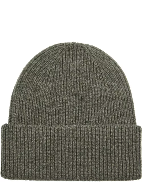 Colorful Standard Ribbed Wool Beanie - Olive