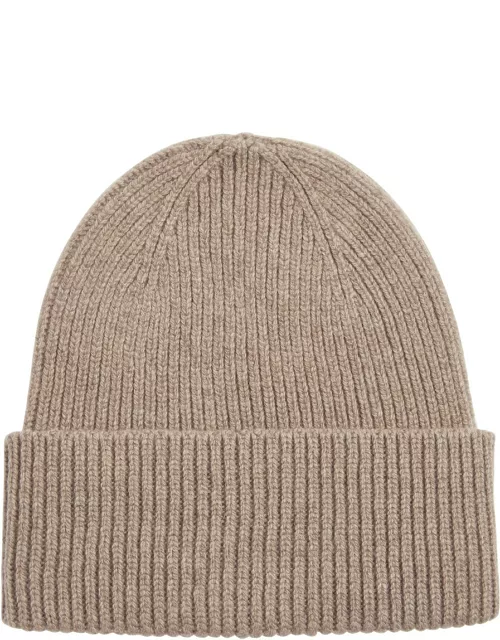 Colorful Standard Ribbed Wool Beanie - Taupe